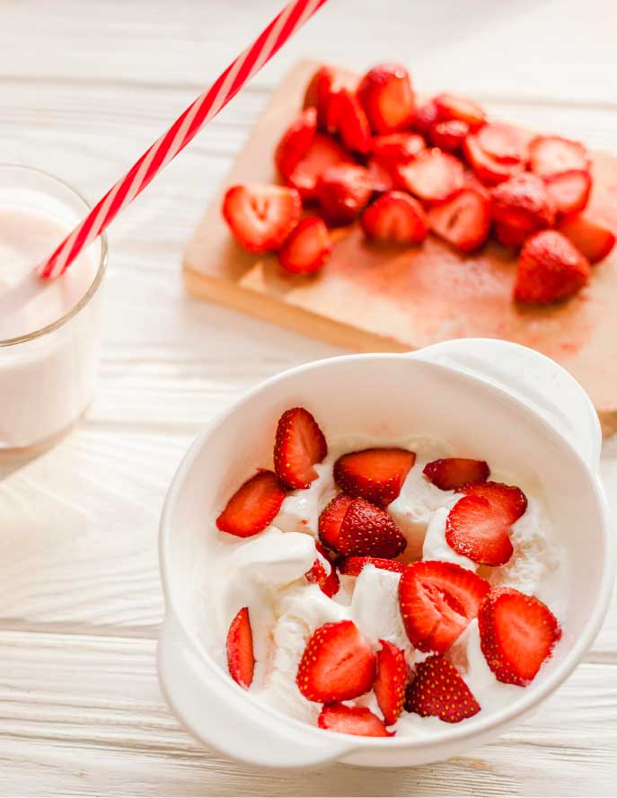 Receta de Fresas con crema